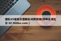 狼队VS谢菲尔德联队对阵预测{球探足球比分 bf.588bo.com }